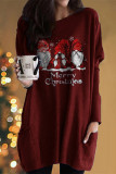 Casual Santa Claus Patchwork O Neck Long Sleeve Dresses