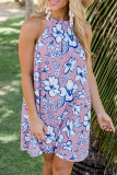 Fashion Casual Print Split Joint O Neck Princess Dresses
