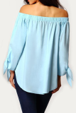 Casual Street Solid Patchwork Strap Design Off the Shoulder Tops