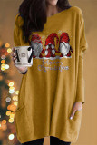 Casual Santa Claus Patchwork O Neck Long Sleeve Dresses