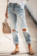 Fashion Street Solid Ripped Loose Denim Jeans