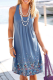 Casual Print Fold U Neck A Line Dresses