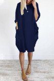 Casual Solid Solid Color O Neck Long Sleeve Dresses
