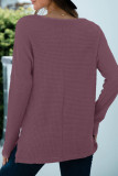 Fashion Casual Solid Split Joint V Neck T-Shirts
