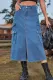 Casual Street Solid Slit High Waist Denim Skirts(5 Colors)