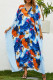 Fashion Street Print Split Joint V Neck Irregular Dresses