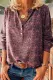 Vintage Print V Neck Mid Waist Tops