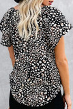 Fashion Casual Print Split Joint V Neck Tops