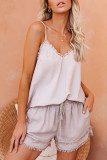 Fashion Living Solid Split Joint V Neck Tops