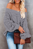 Casual Street Solid Patchwork Off the Shoulder Tops