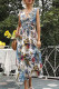 Fashion Street Print Split Joint V Neck Waist Skirt Dresses