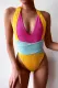 Fashion Simplicity Solid Split Joint Frenulum Swimwears
