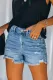Fashion Casual Solid Ripped Denim Shorts