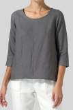 Casual Solid Basic O Neck T-Shirts