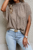 Work Elegant Print Patchwork O Neck Tops