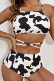 Fashion Simplicity Print Bandage Swimwears
