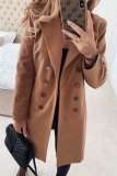 Casual Solid Patchwork Turndown Collar Outerwear(3 Colors)
