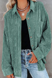 Casual Street Solid Buckle Turndown Collar Tops