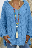 Fashion Street Solid Patchwork Hooded Collar Tops