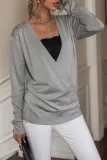 Fashion Street Solid V Neck Tops