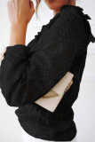 Fashion Sweet Solid Patchwork O Neck Tops