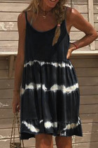 Fashion Casual Print Split Joint Spaghetti Strap Princess Dresses