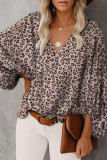 Fashion Casual Print Split Joint V Neck Tops