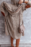 Fashion Street Solid Patchwork Hooded Collar Tops