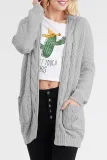 Casual Solid Patchwork Pocket Tops Sweater