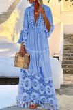 Fashion British Style Solid Split Joint V Neck A Line Dresses