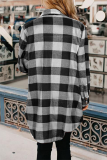 Casual Plaid Pocket Buckle Turndown Collar Outerwear