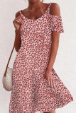 Fashion Elegant Floral Split Joint O Neck A Line Dresses