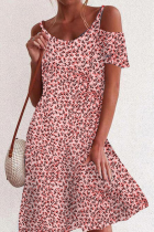 Fashion Elegant Floral Split Joint O Neck A Line Dresses