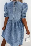 Casual Solid Make Old Split Joint O Neck Princess Dresses