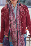 Casual Solid Patchwork Turndown Collar Outerwear