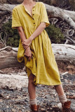 Casual Solid Patchwork O Neck A Line Dresses