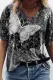Casual Street Print Butterfly Print Basic V Neck T-Shirts(6 Colors)
