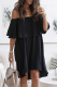 Fashion Elegant Solid Split Joint Flounce Off the Shoulder A Line Dresses