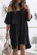 Fashion Elegant Solid Split Joint Flounce Off the Shoulder A Line Dresses