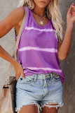 Fashion Street Striped Split Joint O Neck Tops