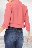 Elegant Solid Color Mandarin Collar Outerwear