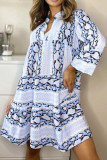 Fashion Casual Print Split Joint V Neck Printed Dresses