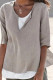Fashion Simplicity Solid Patchwork V Neck Tops