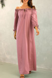 Fashion Street Solid Split Joint Off the Shoulder Straight Dresses