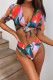 Fashion Vacation Print Split Joint Swimwears Three-piece Set