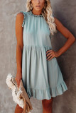 Sexy Solid Split Joint Flounce Peter Pan Collar Dresses