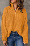 Fashion Solid Zipper Zipper Collar Tops