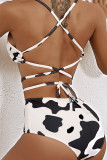 Fashion Simplicity Print Bandage Swimwears