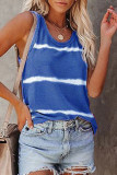 Fashion Street Striped Split Joint O Neck Tops