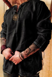 Fashion Casual Print Basic O Neck Long Sleeve Men's Tops